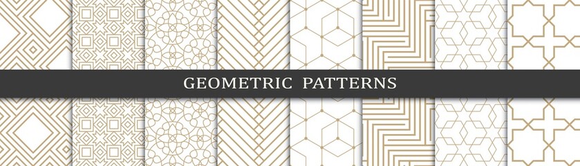 Set of arabic seamless patterns. Asian geometric traditional design islamic pattern. Seamless arabic ramadan pattern.