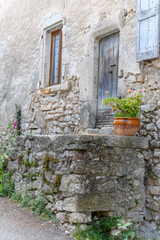 Fototapeta na wymiar Picturesque medieval village of Banon in Provence. Old stones; Most beautiful villages in France.
