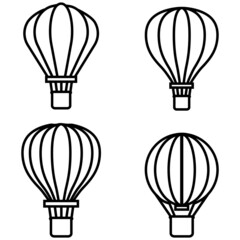 Fototapeta premium Hot air balloon line icon, vector outline logo isolated on white background