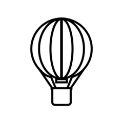 Hot air balloon line icon, vector outline logo isolated on white background