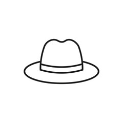 Fedora hat icon. Vector. Line style.