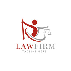 justice people logo, law firm logo design vector illustration