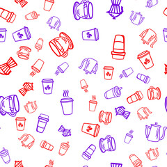 Coffee seamless vector pattern for Cup mug, restaurant or cafe menu design. 
