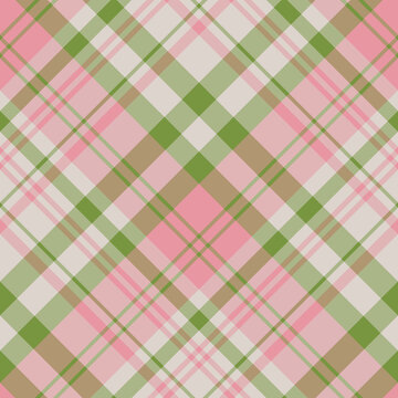 Seamless pattern in beige, pink and green colors for plaid, fabric, textile, clothes, tablecloth and other things. Vector image. 2