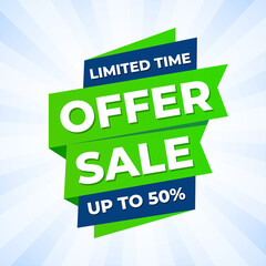 Limited Time offer sale banner with editable text effect