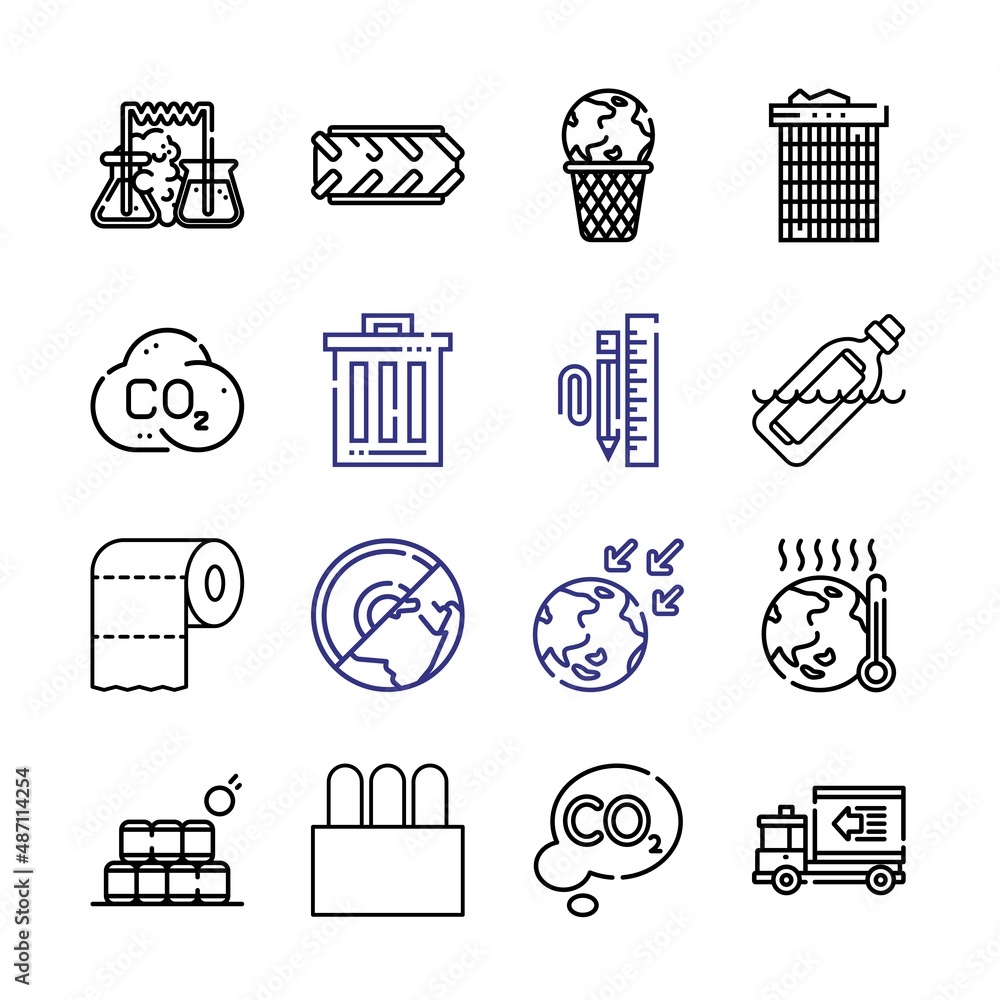 Poster cycle icon set with line icons. modern thin line style. suitable for web and mobile icon. vector ill