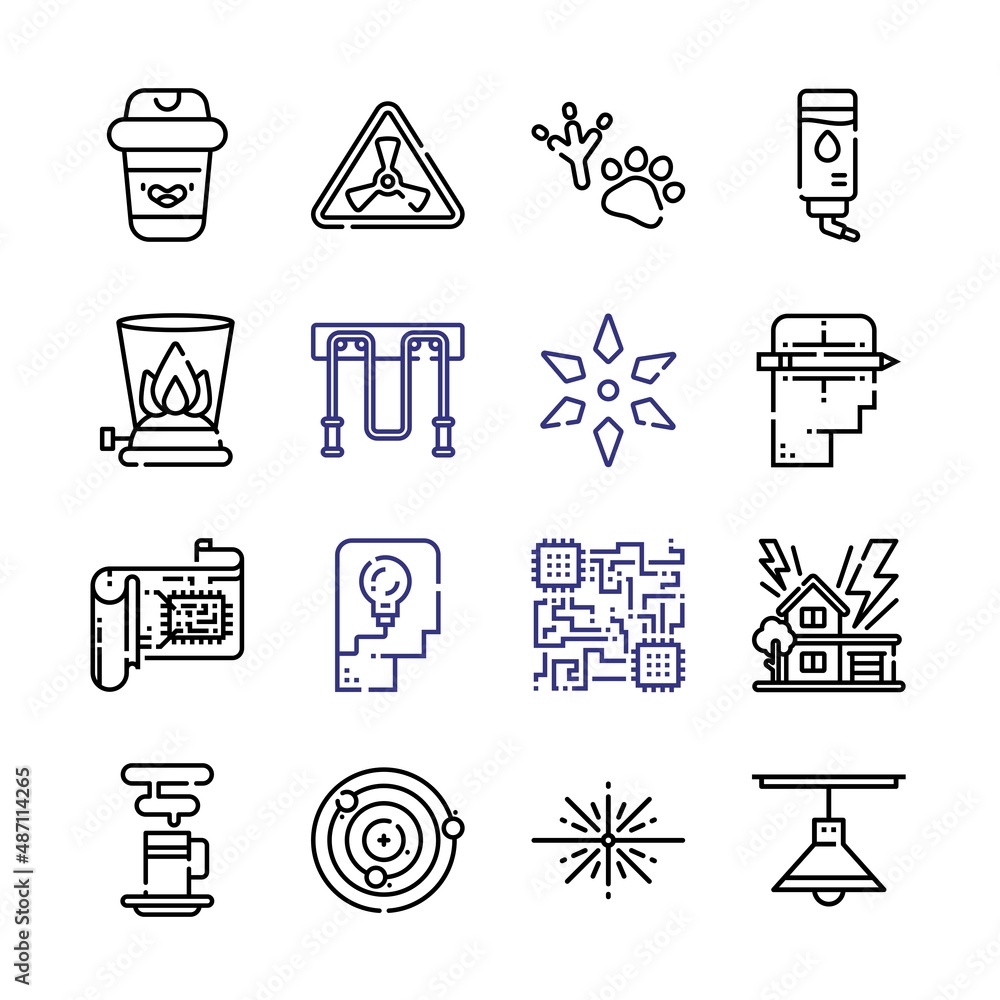 Poster energy icon set with line icons. modern thin line style. suitable for web and mobile icon. vector il