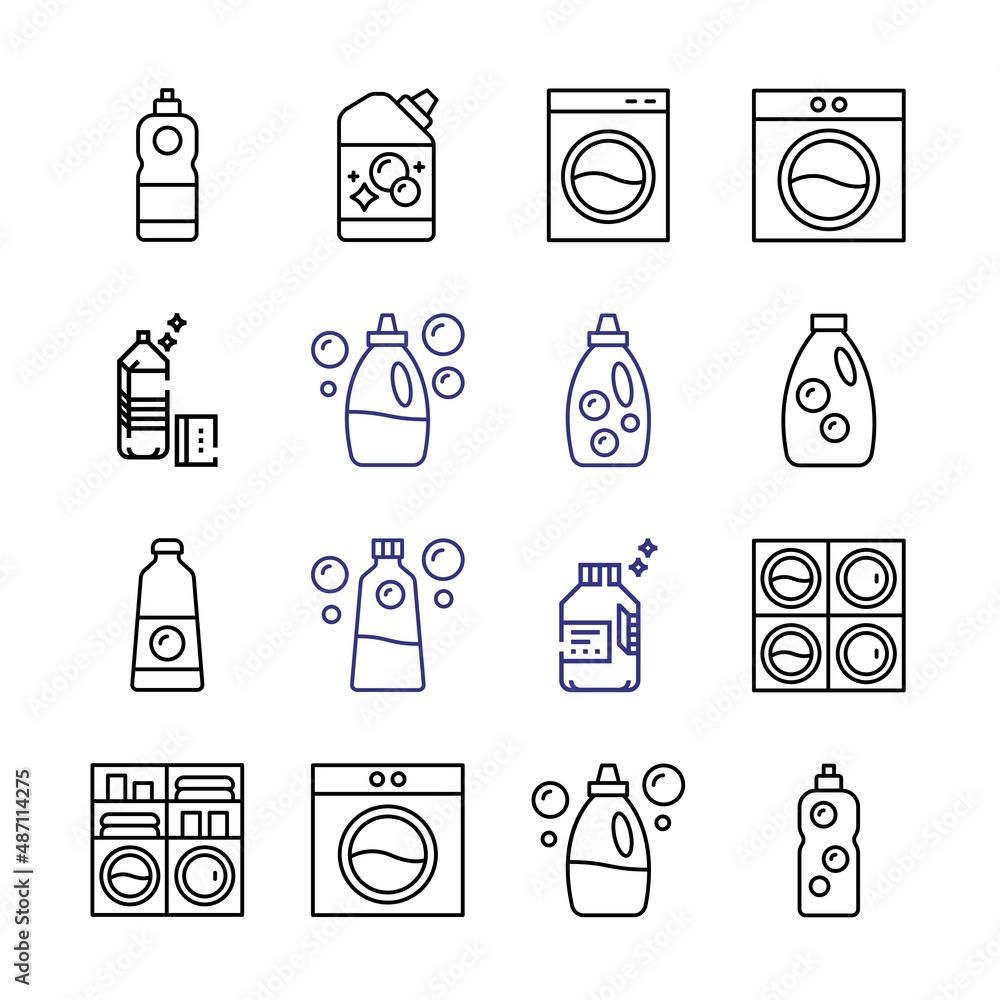Poster softener icon set with line icons. modern thin line style. suitable for web and mobile icon. vector 