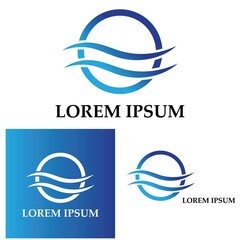 water wave logo design template