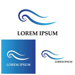water wave logo design template