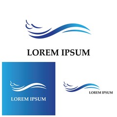 water wave logo design template