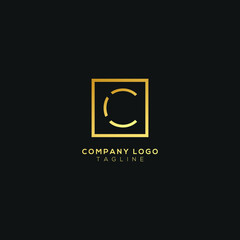 Abstract premium linear letter C logo icon design modern minimal style illustration.