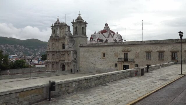 Lateral view of a church in Oaxaca, Mexico