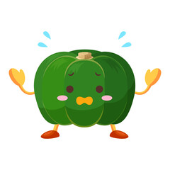 焦っているかわいい南瓜のキャラクターのイラスト