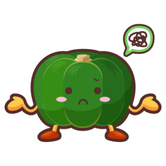 不満気な顔のかわいい南瓜のキャラクターのイラスト