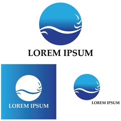 Naklejka premium water wave logo design template