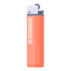 Red lighter icon cartoon vector. Cigar smoke. Nicotine vape