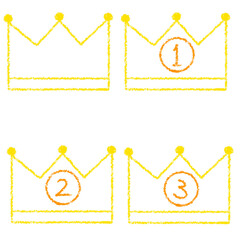Hand-drawn crown illustration set.