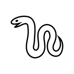 Snake line icon, vector outline logo isolated on white background