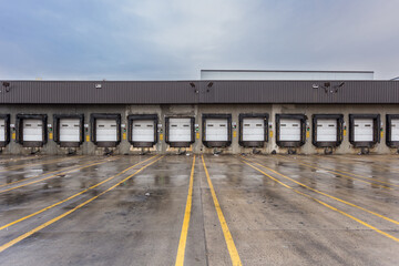 Wide angle of empty loading dock
