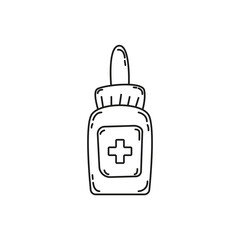 Black and white medical doodle element_18