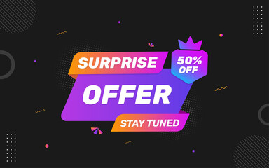 Surprise offer banner template with editable text effect