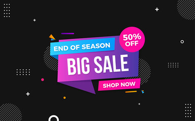Big sale banner with editable text effect