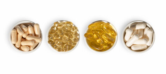 Food supplement oil filled fish oil, omega 3, omega 6, omega 9, vitamin A, vitamin D, vitamin E,...