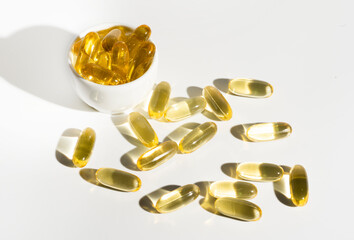 Food supplement oil filled fish oil, omega 3, omega 6, omega 9, vitamin A, vitamin D, vitamin E,...