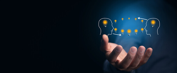 communication between two people icon. Idea icons