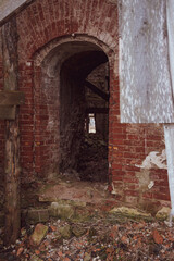 an old ruined brick building 