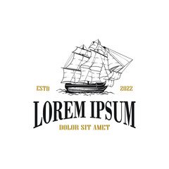 sea ship sailing cruise logo