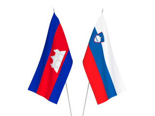 Slovenia and Kingdom of Cambodia flags