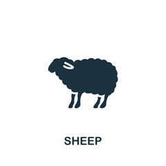 Sheep icon. Monochrome simple Sheep icon for templates, web design and infographics