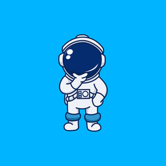 cute astronaut design is thinking