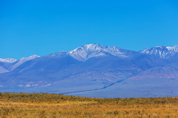 Chui steppe and mountains. Kosh-Agachsky district of the Altai Mountains