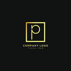 Abstract premium linear letter P logo icon design modern minimal style illustration.