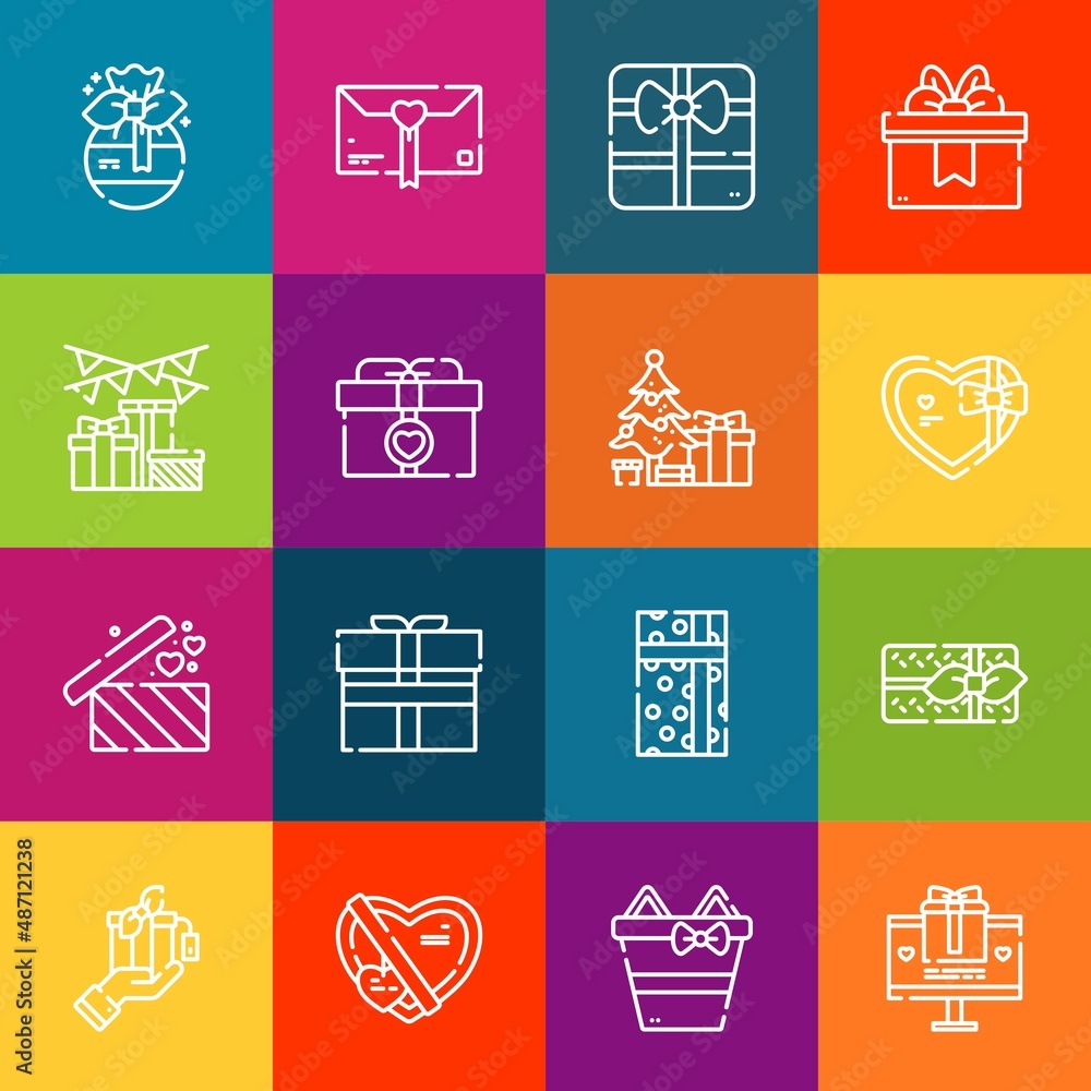 Poster modern thin line icons set of xmas elements. premium quality outline symbol collection. simple mono 