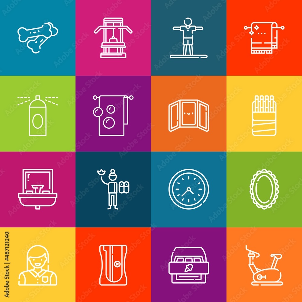 Aufkleber modern thin line icons set of body elements. premium quality outline symbol collection. simple mono 