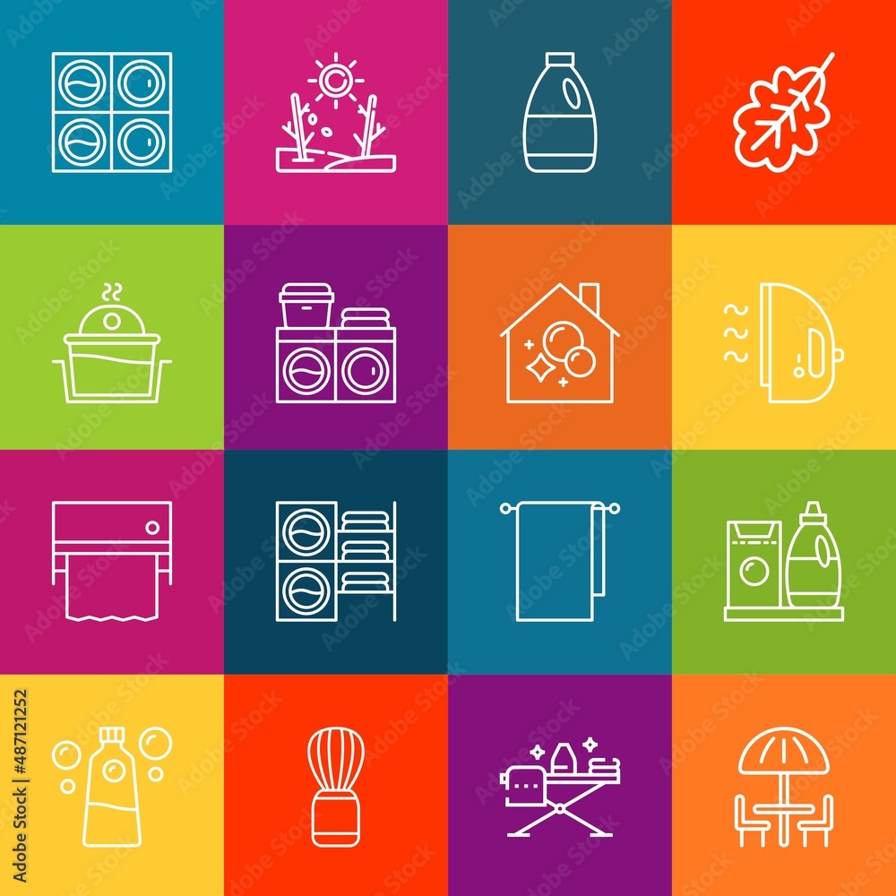 Poster modern thin line icons set of dry elements. premium quality outline symbol collection. simple mono l