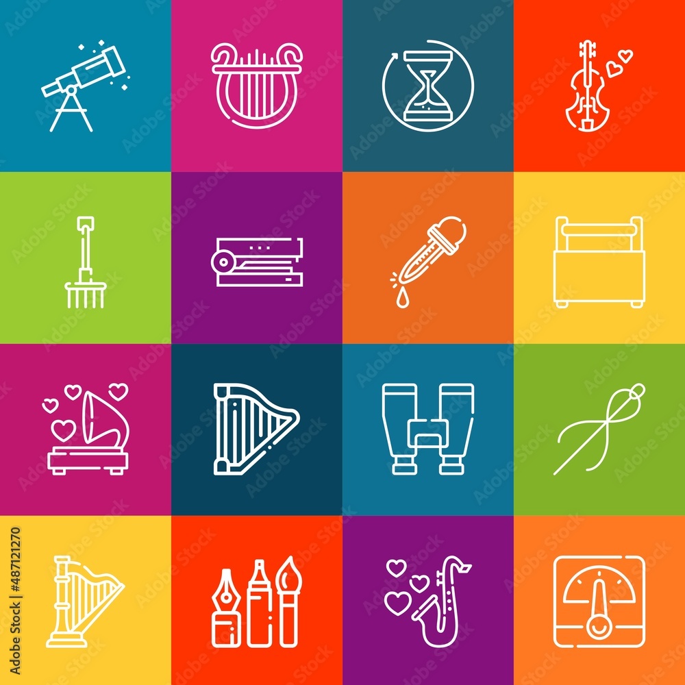 Aufkleber modern thin line icons set of instrument elements. premium quality outline symbol collection. simple