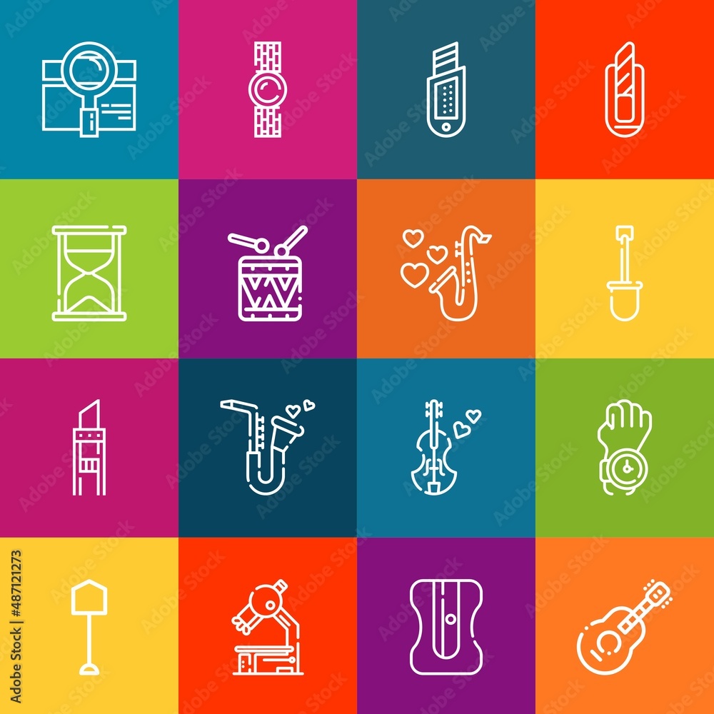 Aufkleber modern thin line icons set of instrument elements. premium quality outline symbol collection. simple