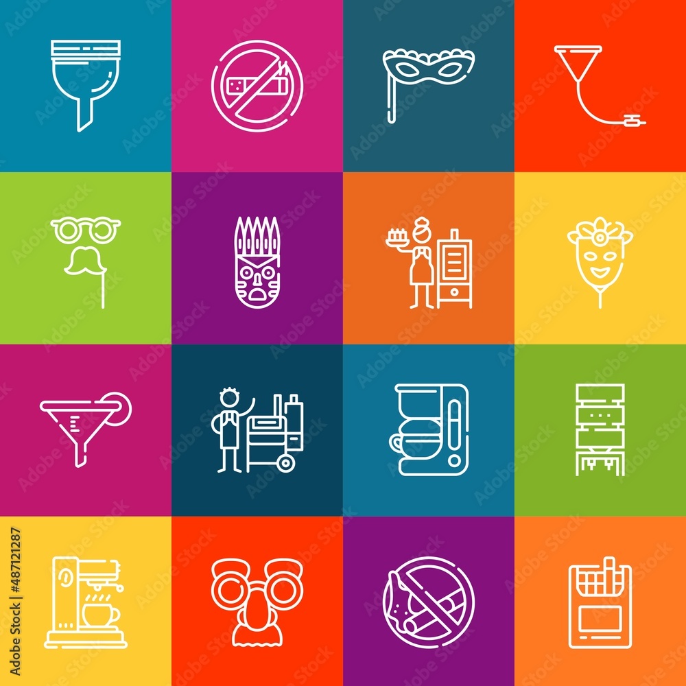 Aufkleber modern thin line icons set of filter elements. premium quality outline symbol collection. simple mon