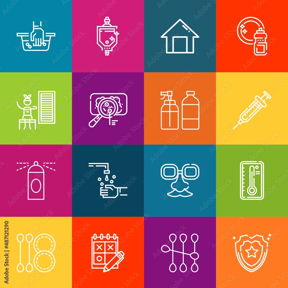 Aufkleber modern thin line icons set of infection elements. premium quality outline symbol collection. simple 