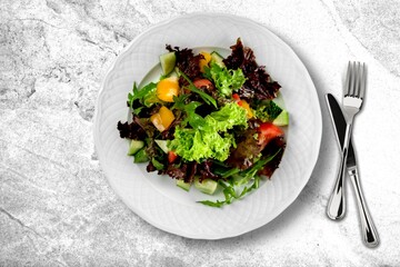 Delicious food, chicken breast, grilled with vegetables