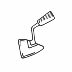 brick trowel line vector illustration isolated on white background.