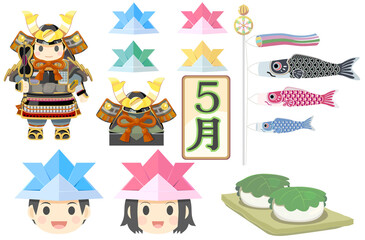 5月のアイコンイラストのセット