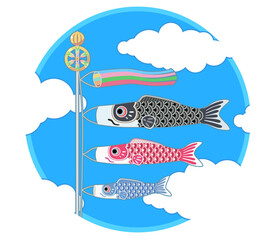 Obraz premium 鯉のぼりのイラスト