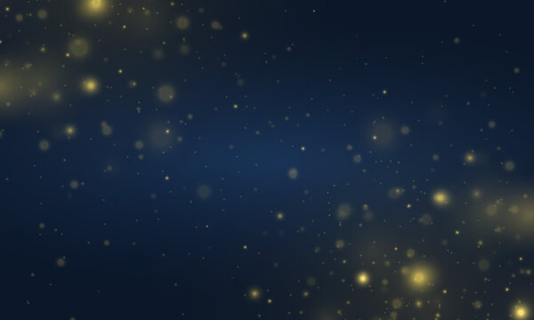 Blurred bokeh light, defocused night gold sparkles © Vitalii