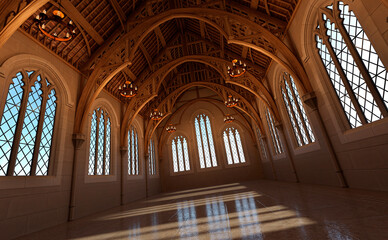 Fototapeta premium 3D Rendering Medieval Hall